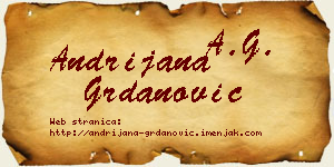 Andrijana Grdanović vizit kartica